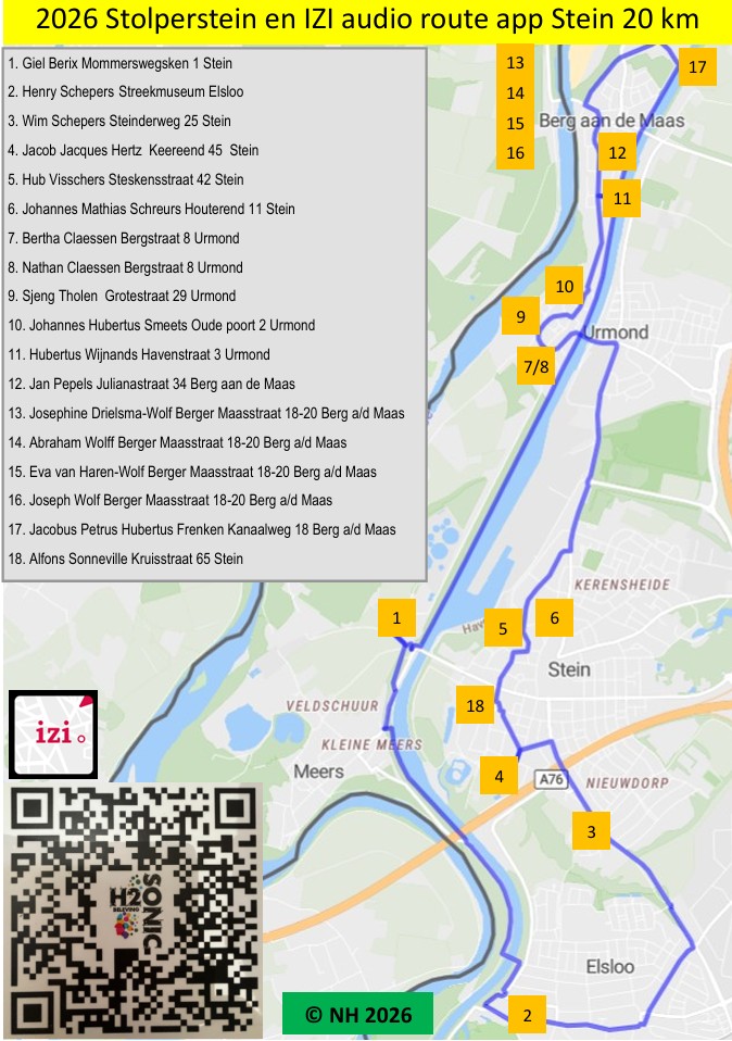 Kaart Stolpersteine gemeente Stein